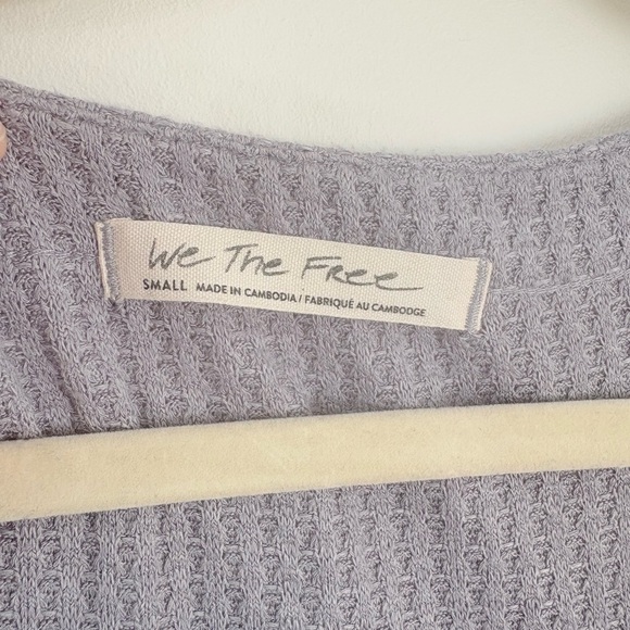 FREE PEOPLE North Shore Thermal Waffle Knit Tunic Storm Grey Womens S Oversized - Picture 3 of 8
